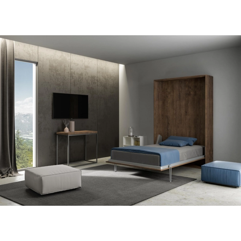 Letto a scomparsa 120 verticale Kentaro - Noce