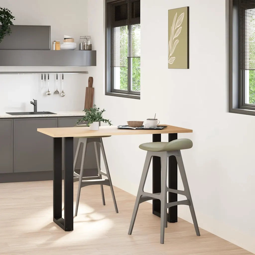 vidaXL Gambe per tavolo da bar a forma di U 2 pz nere 40x(90-91) cm in acciaio