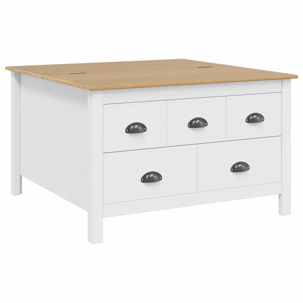 Tavolino da salotto con cassetto HILL Bianco e marrone miele 42025041