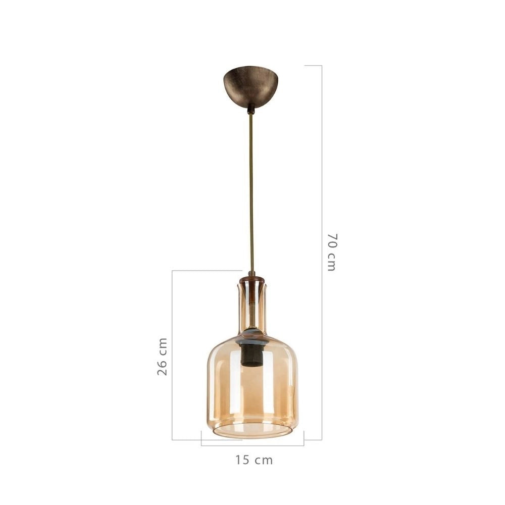 Lampada a sospensione Boston MDL3554 con diffusore vetro fumè EFFEZ