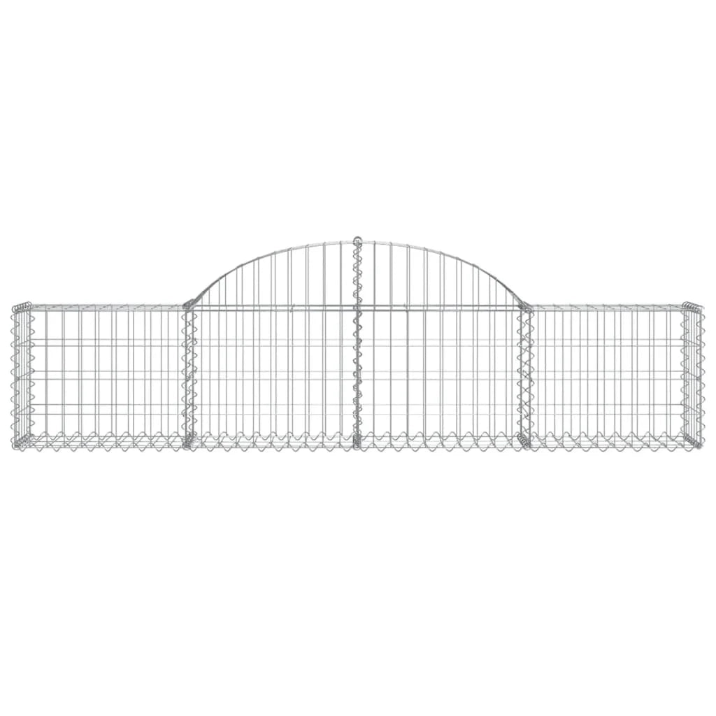 Cestini gabbioni recinzione a gabbia muro di contenimento ad arco 1 set da 2 200 x 30 x 40/60 cm ferro zincato argento 02_0040521