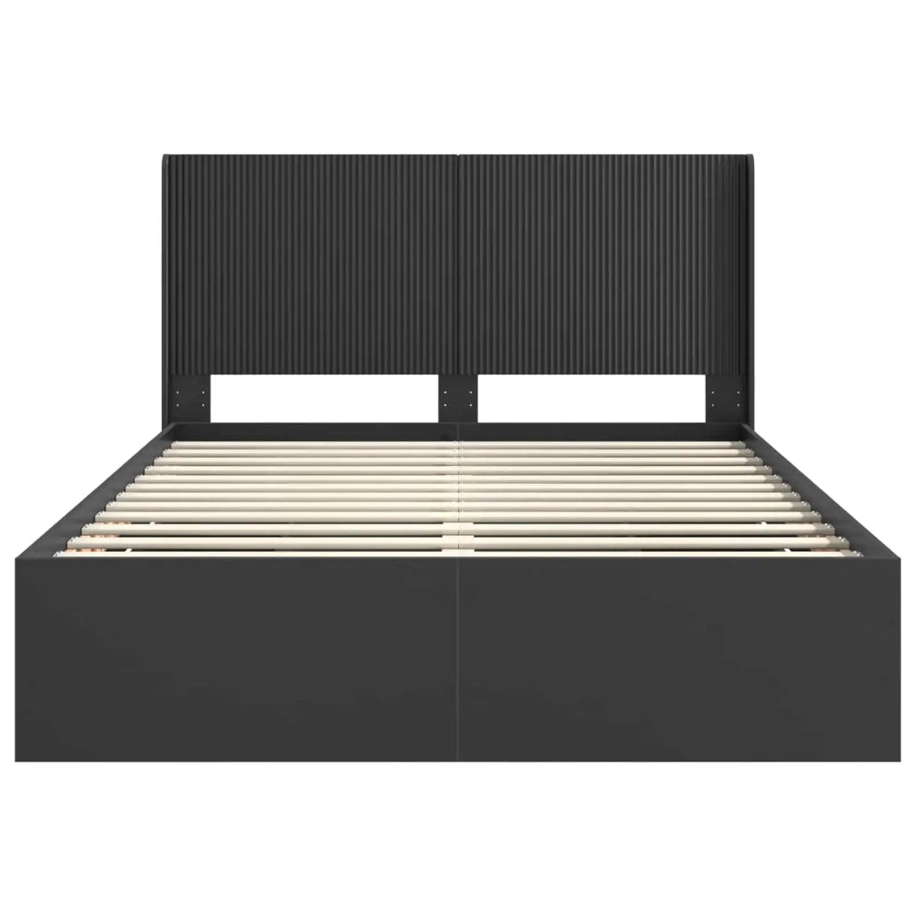 Struttura del letto con stoccaggio e testata Nero 160 x 200 cm 3413930