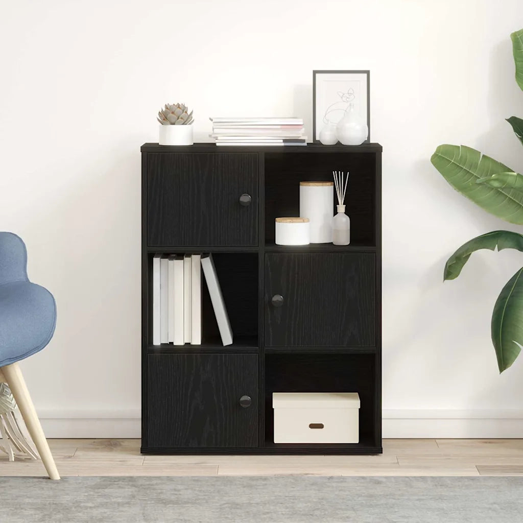Libreria Rovere Nero 60x24x76,5 cm in Legno Multistrato 860383