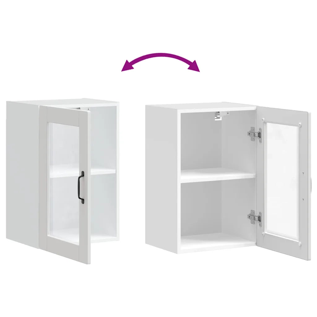 vidaXL Pensile da Cucina con Porta in Vetro Porto Bianco