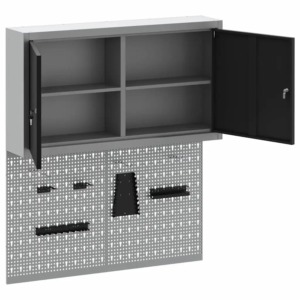 Set di armadi per attrezzi con lo scaffale 3 pcs Nero 3321398
