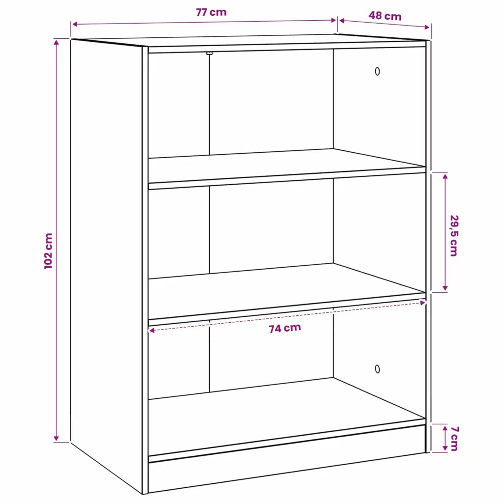 Guardaroba con lo scaffale Rovere nero 77 x 48 x 102 cm PB 8010915