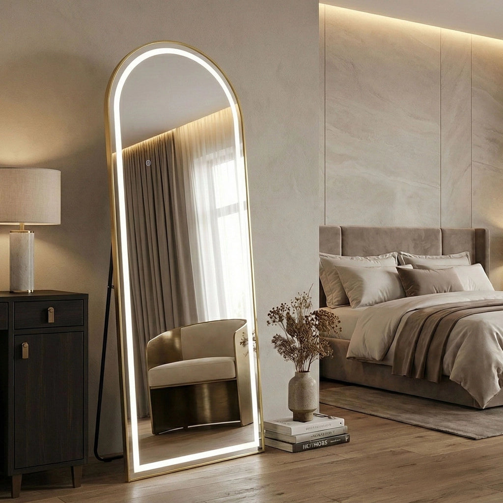 Specchio Led Orbit 60x170cm Brush Gold
