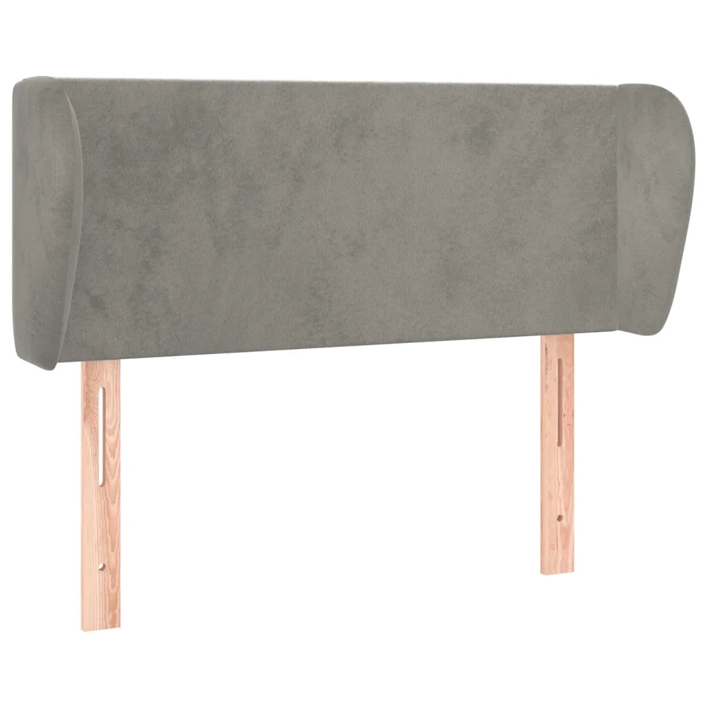 Testiera | Testata ad Orecchio Grigio Chiaro 83x23x78/88 cm in Velluto
