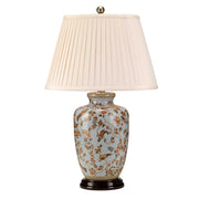 Lampada da tavolo in porcellana Gold Birds blu E27 Elstead