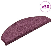 Tappetini per scale 30 pz 65x21x4 cm Viola scuro Semicircolari Grandi