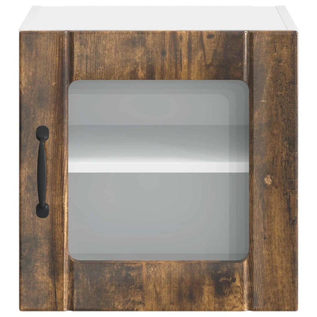 Mobile in vetro da parete LUCCA 2 pcs Rovere Fumo