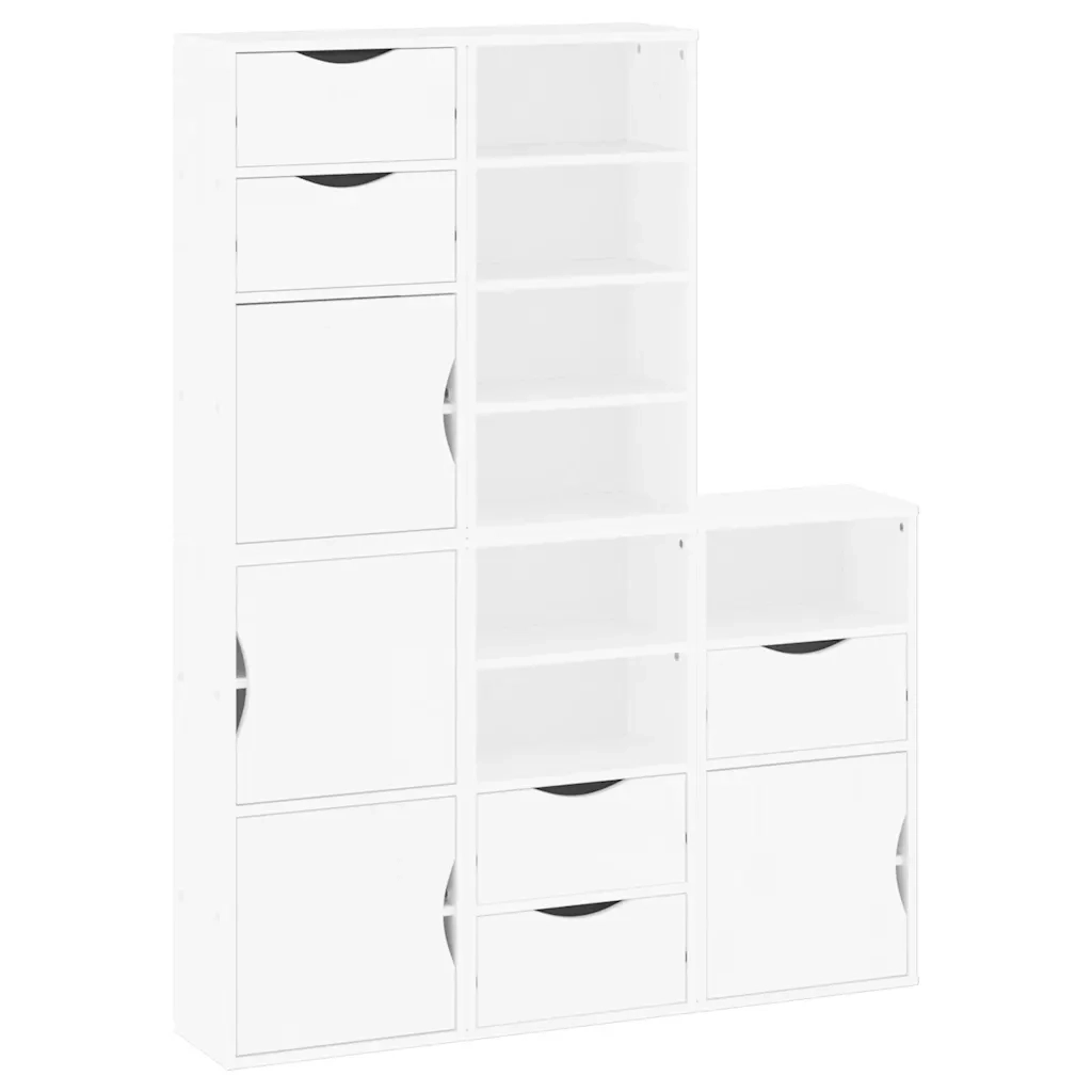 Armadietti Laterali 5 pz ODDA Bianco 40x24x79 cm Legno di Pino 3365363