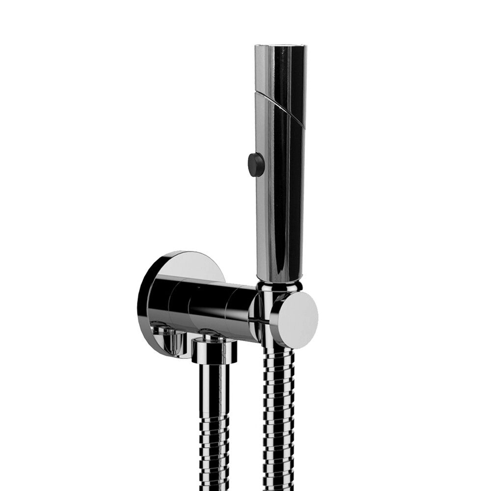 Kit doccetta in ottone shut-off e idroscopino tondo cromo doppia funzione