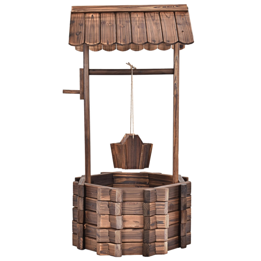 Pozzo di legno da esterno, Pozzo decorativo per piante e fiori per giardino