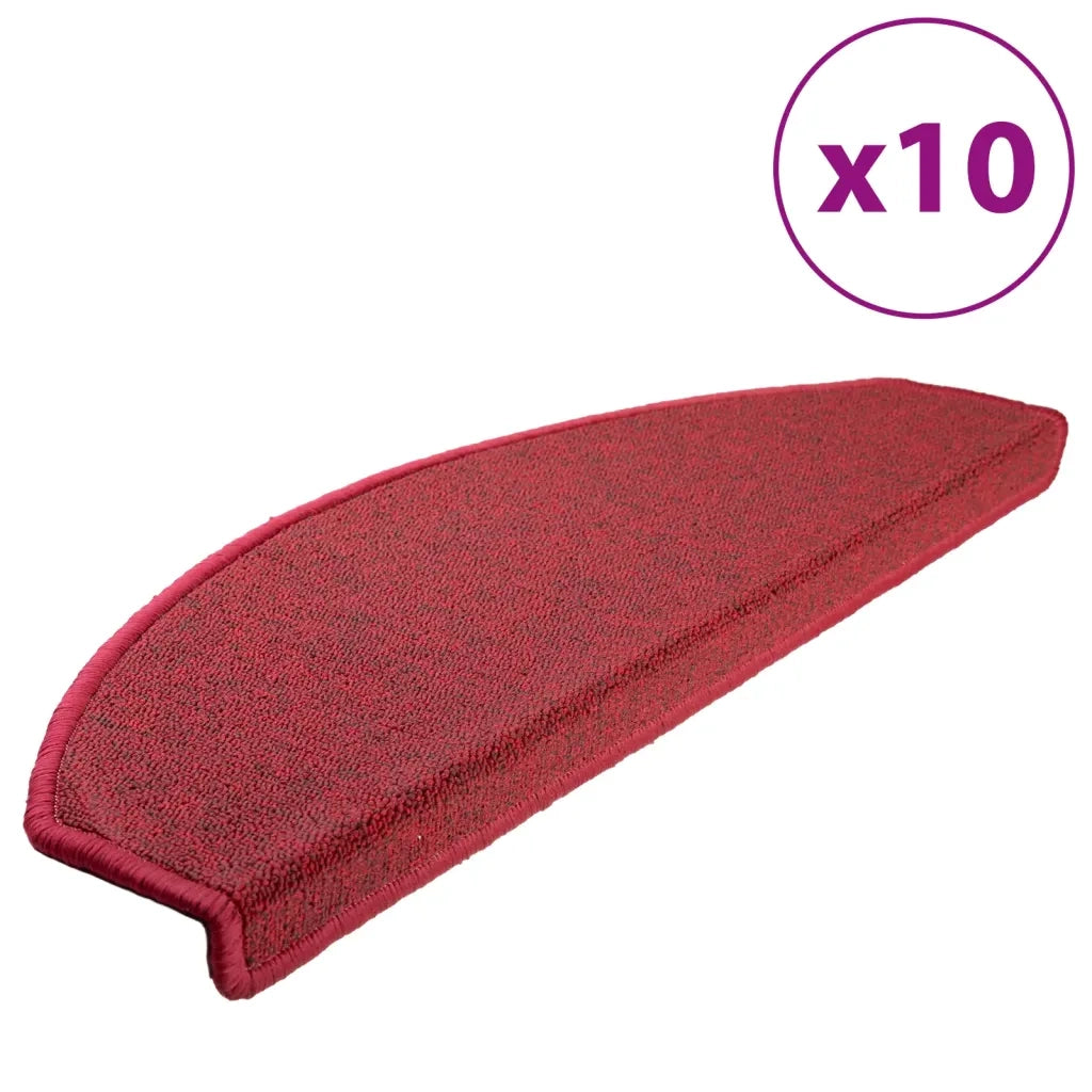 Tappetini per scale 10 pz | Gradini per Scale 65x24x4 cm Rossi Semicircolari Grandi