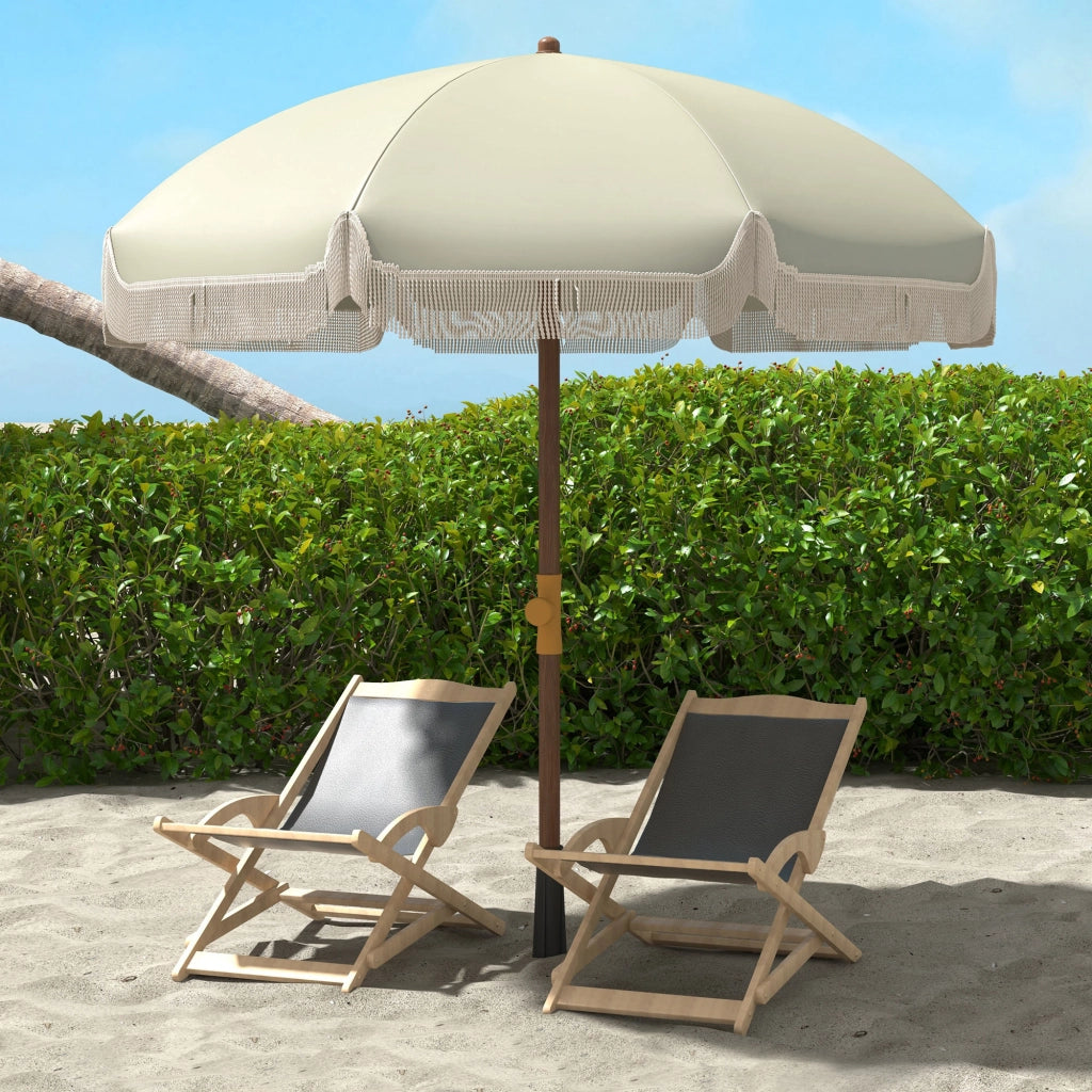 Ombrellone da Spiaggia UV40+ a 8 Stecche con Borsa da Trasporto, in Metallo e Poliestere, ?1.9x2.1 m, Verde