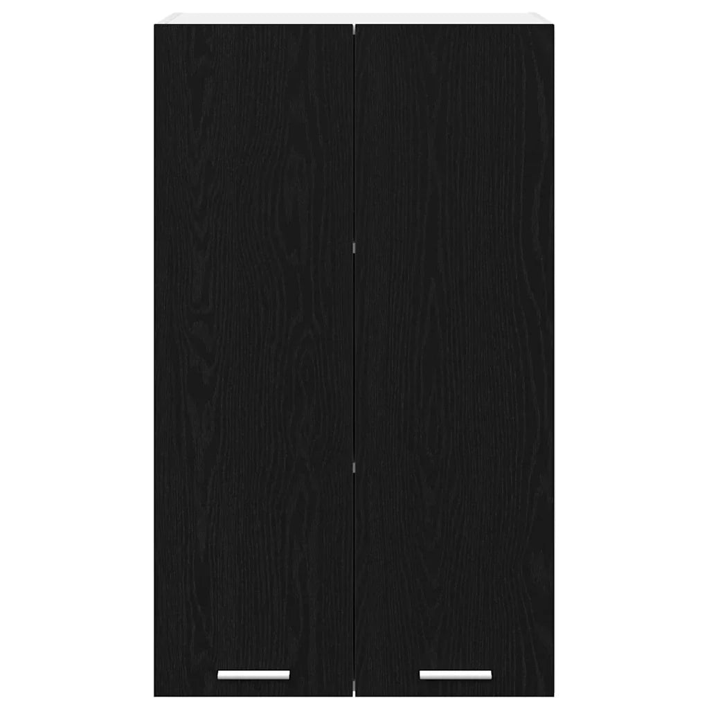 Armadio moderno a muro con ampio spazio contenitivo 60 x 31 x 100 cm realizzato in legno composito di rovere nero 02_0053394