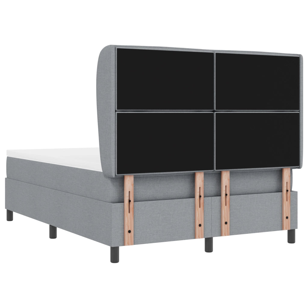 Letto Contenitore con Materasso Grigio Chiaro 140x200 cm Tessuto