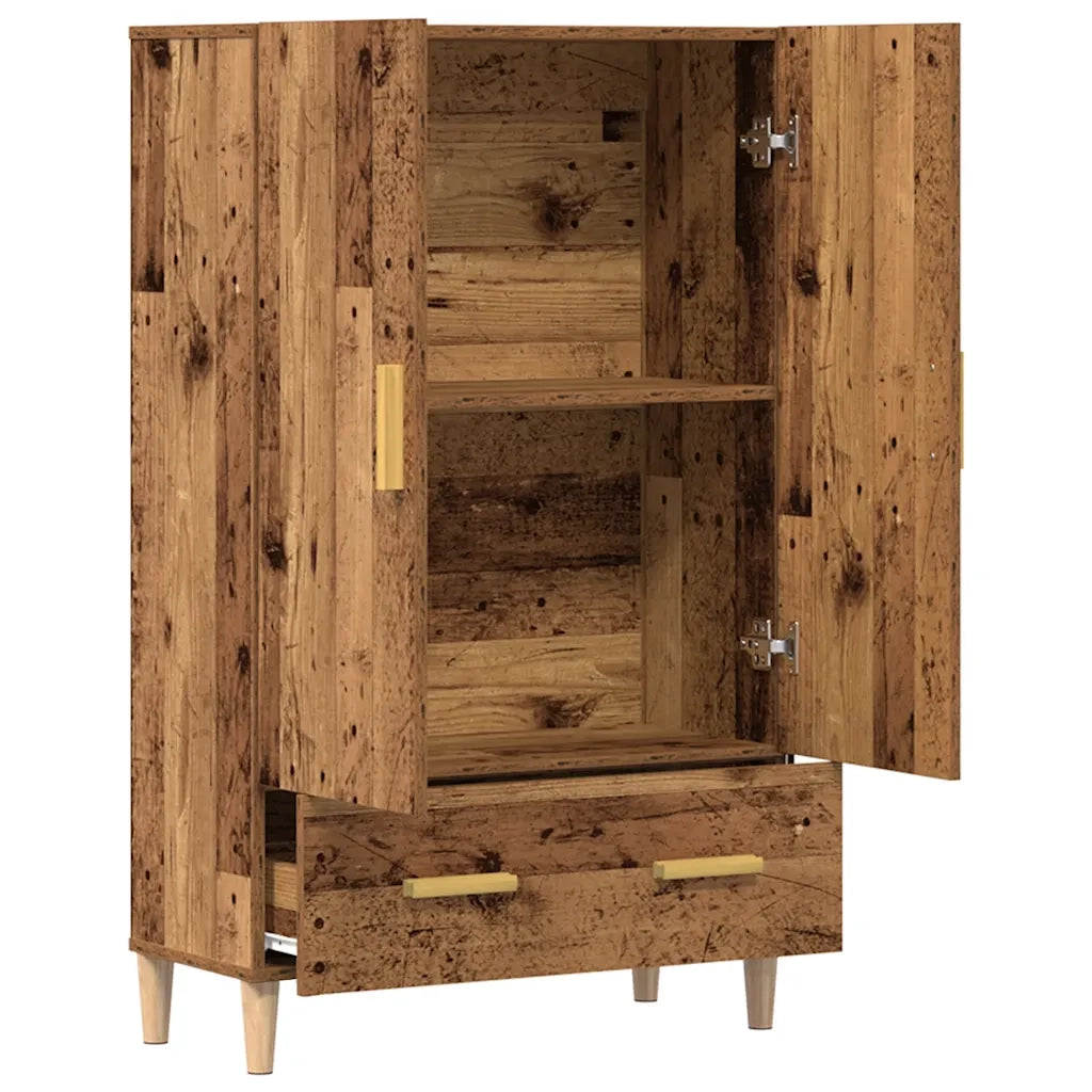 Credenza Legno Antico 70x31x115 cm in Legno Multistrato