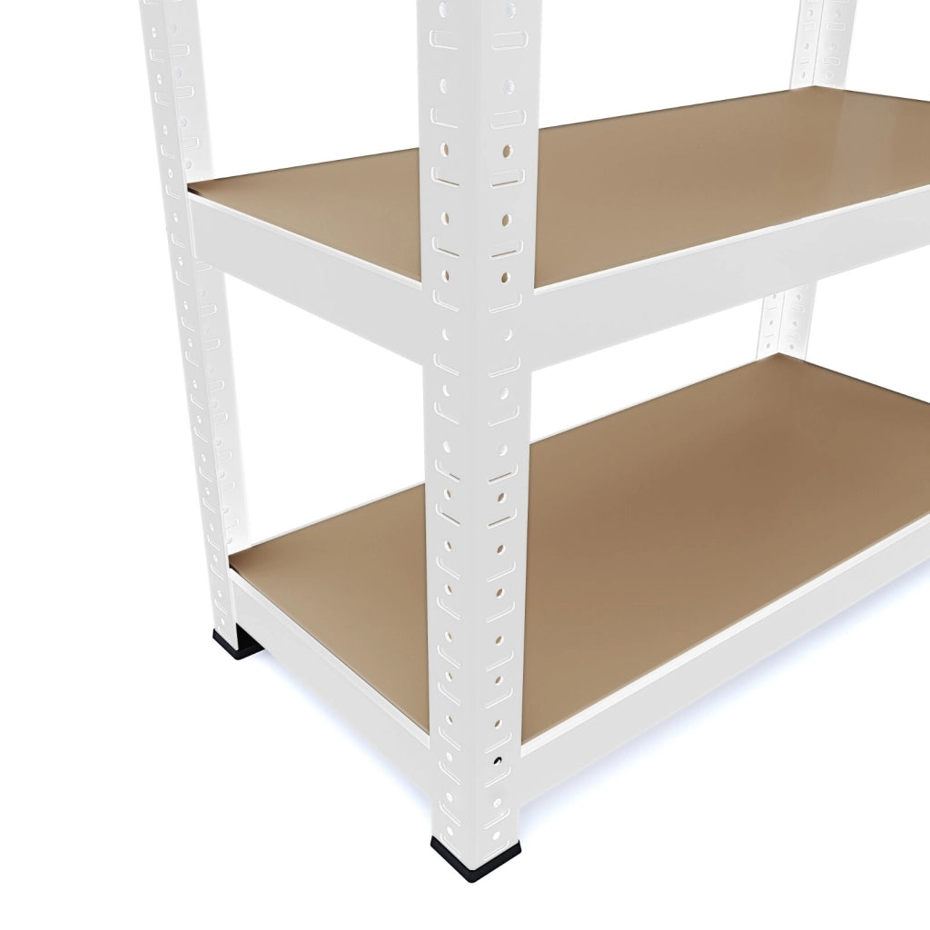 2 Scaffali In Metallo E MDF Ad Alta Portata Fino A 875 Kg Con 5 Ripiani Regolabili Ideali Per Garage Officina Cantina Capannone Magazzino Design Modulare 180 X 90 X 40 Cm Bianco