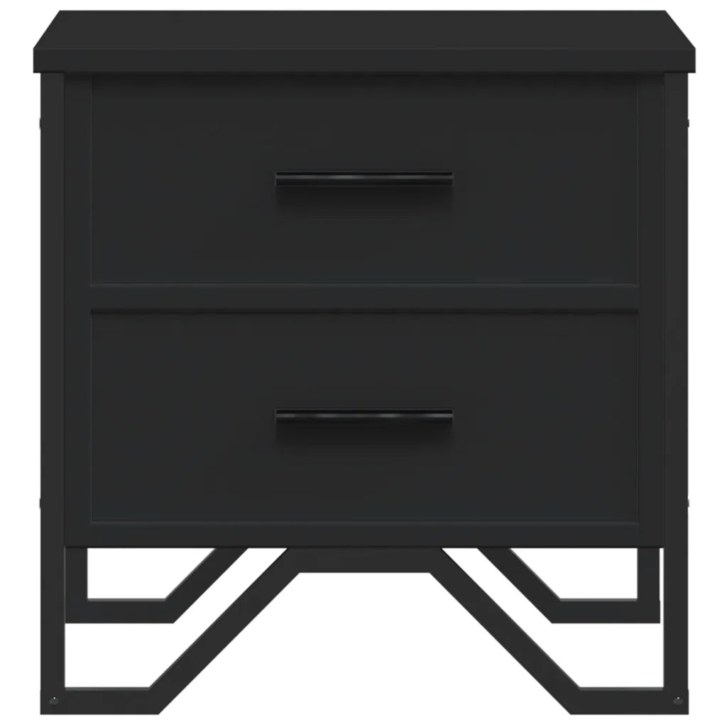 Comodini 2 pz-Set di 2 Tavolino da notte Neri 40x41x40 cm in Truciolato