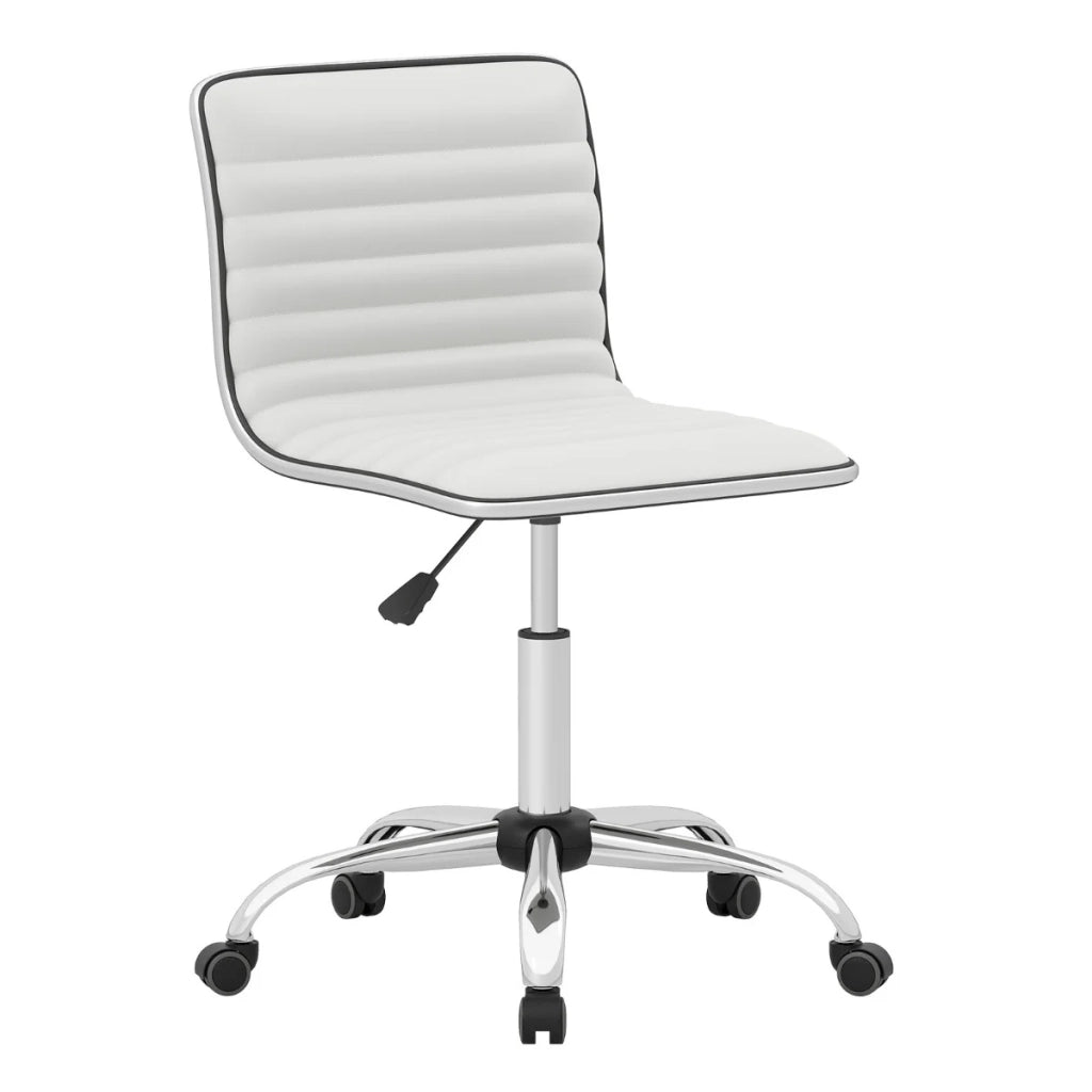 Sedia da ufficio regolabile con seduta girevole 51 x 45 x 82-96,5 cm comfort ottimale design moderno in similpelle bianca 20_0011081