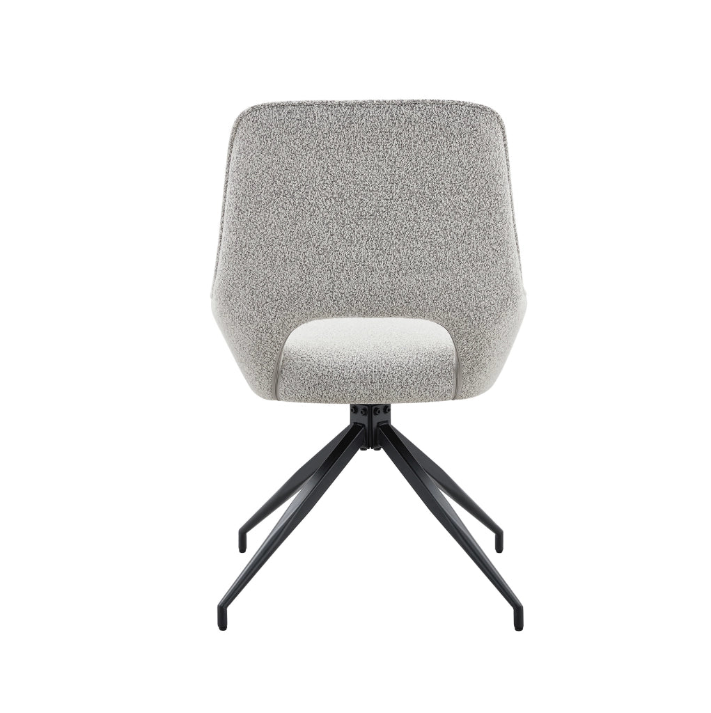 Sedia da pranzo girevole 360° in tessuto grigio caldo