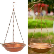 Vogelbad metallico appeso per esterno, ciotola per il cibo per la giardino, patio, decorazione esterna (champagne)