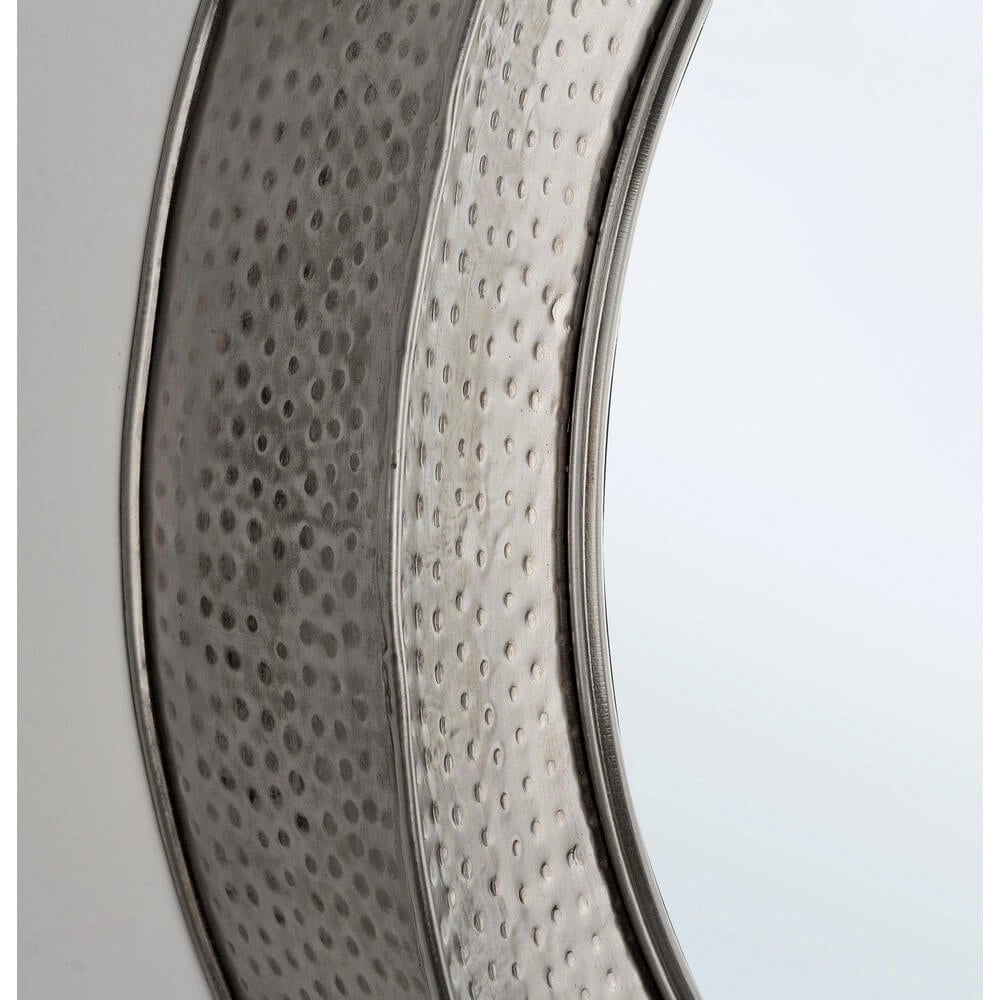 Specchio Rotondo con Cornice in Acciaio Finitura Nichel 80 cm - BAKER