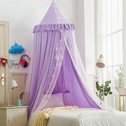 Letto a forma di castello con tenda per bambini - tenda da letto per ragazze con rete e lettino - decorazione da parete per bambini - angolo lettura (blu/bianco)