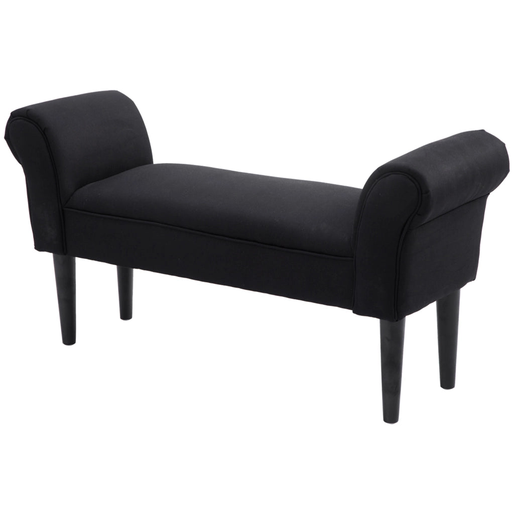 Panca Letto Imbottita con Braccioli ¨C Zephmum ¨C Nero 102x35x51 cm