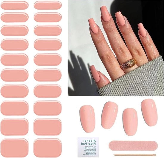 22 stili di adesivi per unghie in gel nude rosa - richiede lampada UV/LED - adesivi per unghie a strisce complete - decorazione per unghie in gel per donne e ragazze .