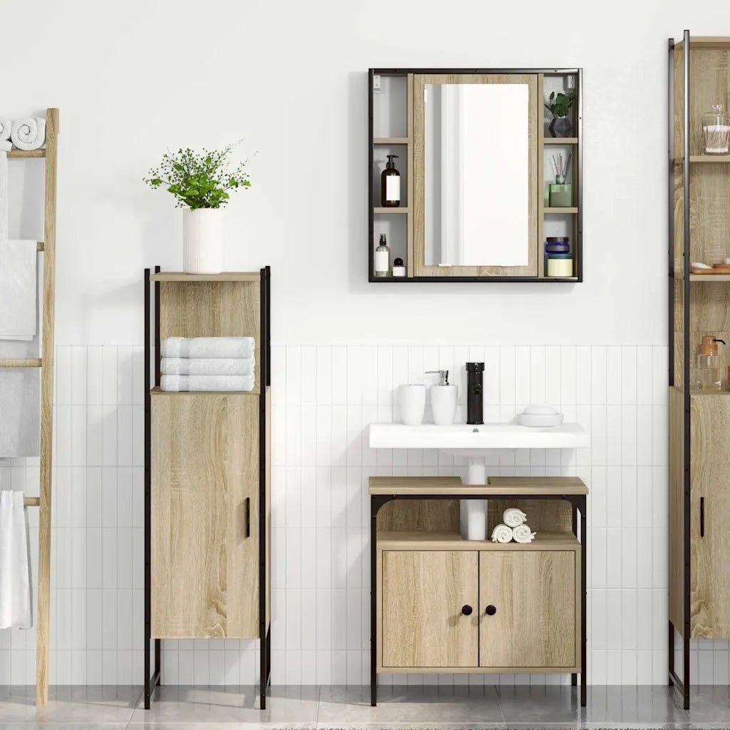 Set di mobili per il bagno 3 pcs Marrone Legno multistrato 3345136