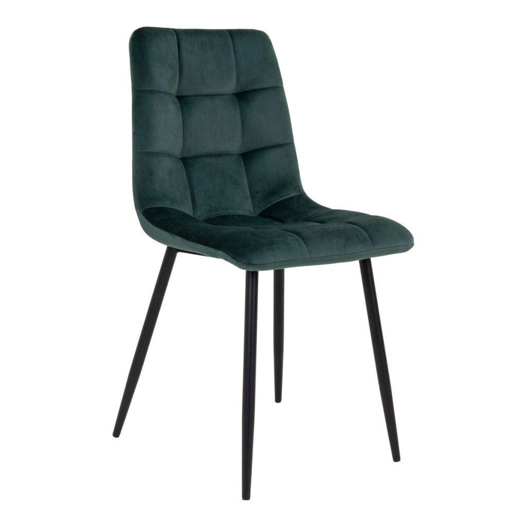 Set di 2 Sedie Middelfart, Verde, Velluto, 55x44x86 cm
