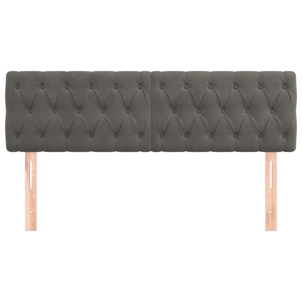 Testiera | Testata Grigio Scuro 144x7x78/88 cm in Velluto