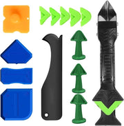 Strumento rimuove silicone 15 pezzi - 3-in-1 strumento per sigillatura - 6 adesivi - per cucina, bagno e pavimento