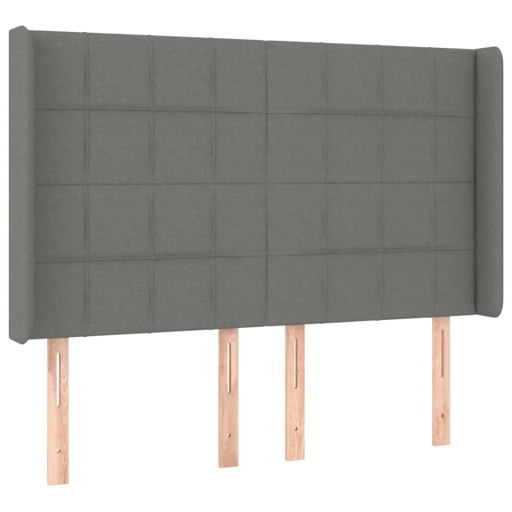 Letto a Molle Materasso e LED Grigio Scuro 140x190cm in Tessuto 3138870