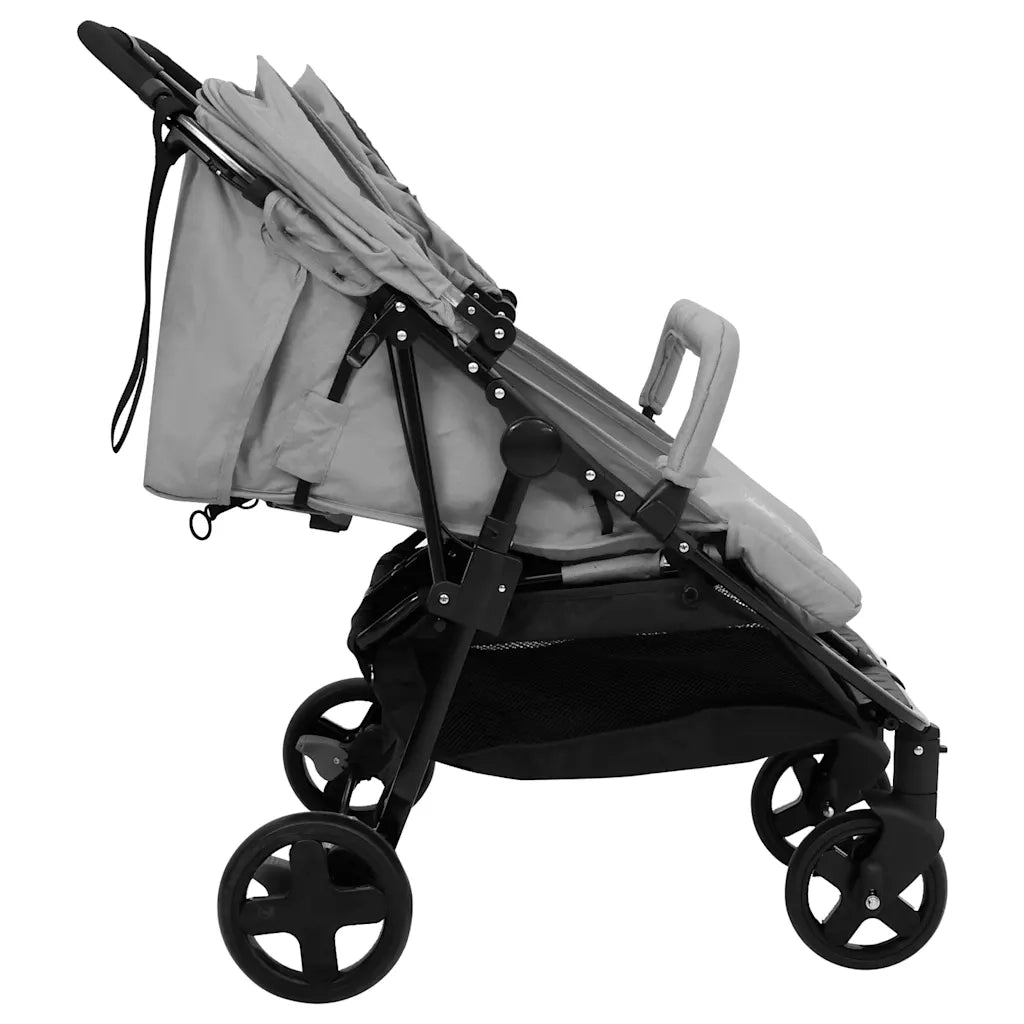 Passeggino Gemellare Grigio Chiaro e Nero in Acciaio CFW5900869