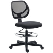 Sedia da ufficio regolabile in altezza con rete e poggiapiedi girevole ¨C Zephmum ¨C Nero 50-70 cm