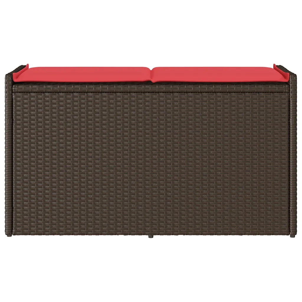 Cassapanca da Esterno con Cuscino Marrone 100 cm in Polyrattan 4104066