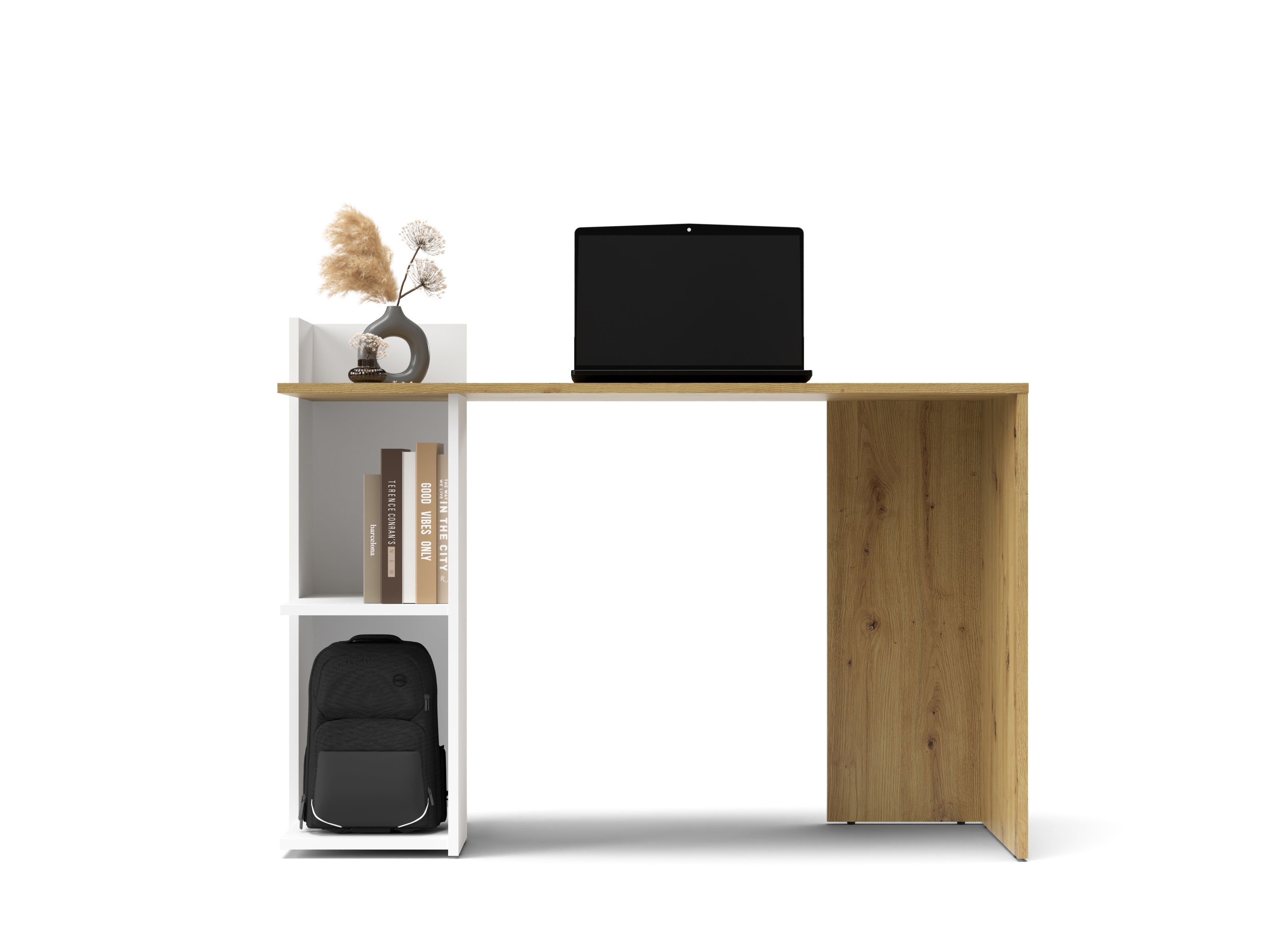 Scrivania casa ufficio PC modello paco PC1 cm 120X51X87h bianco rovere