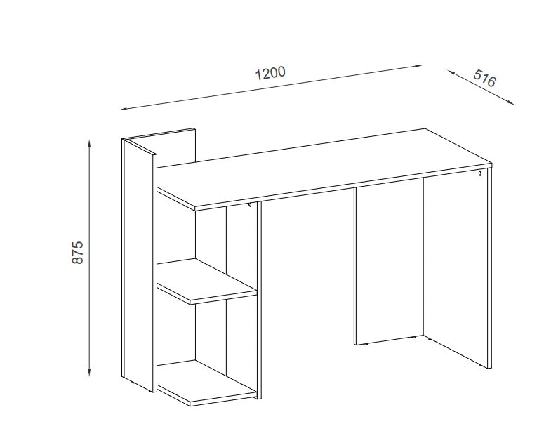 Scrivania casa ufficio PC modello paco PC1 cm 120X51X87h bianco rovere