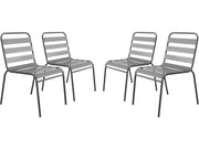 Set di 4 sedie da giardino impilabili in metallo "Bilbao" - Tortora