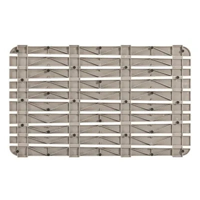 Pedana doccia antiscivolo 80x50 cm tortora con effetto legno in plastica
