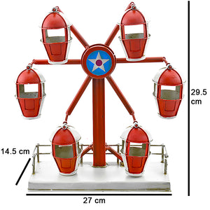 Ruota Panoramica Metallo Decorazione Addobbo Natalizio Decorativo 27x14.5x29.5cm