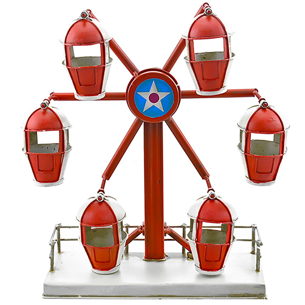 Ruota Panoramica Metallo Decorazione Addobbo Natalizio Decorativo 27x14.5x29.5cm