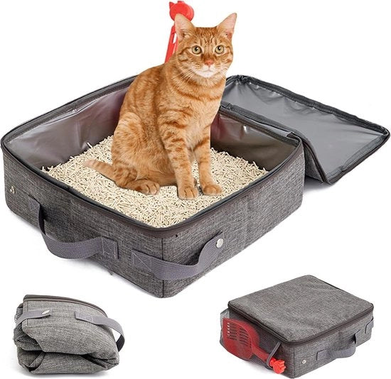 Cattiletto portatile e pieghevole - impermeabile - tessuto Oxford - grigio - 30 cm