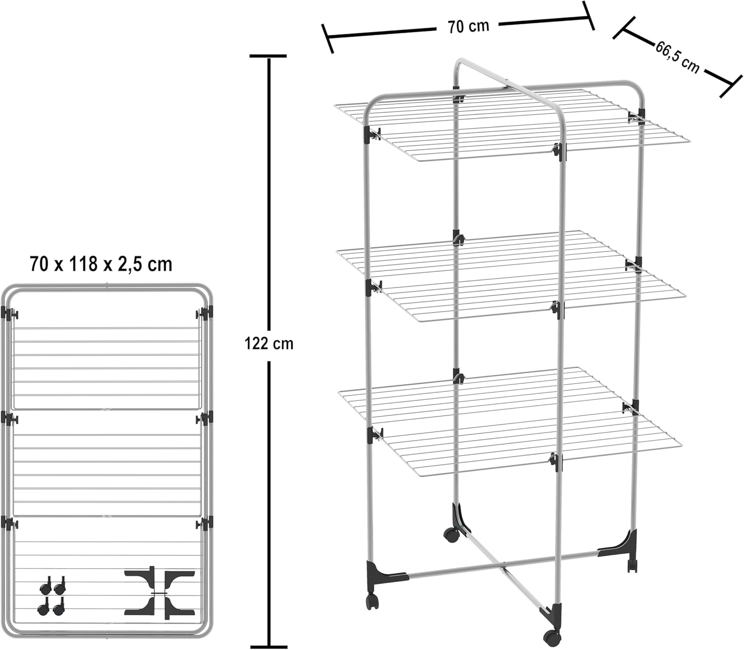 Stendibiancheria Stendino a torre, lunghezza stenditura 30 metri mod.ICARO COLOMBO