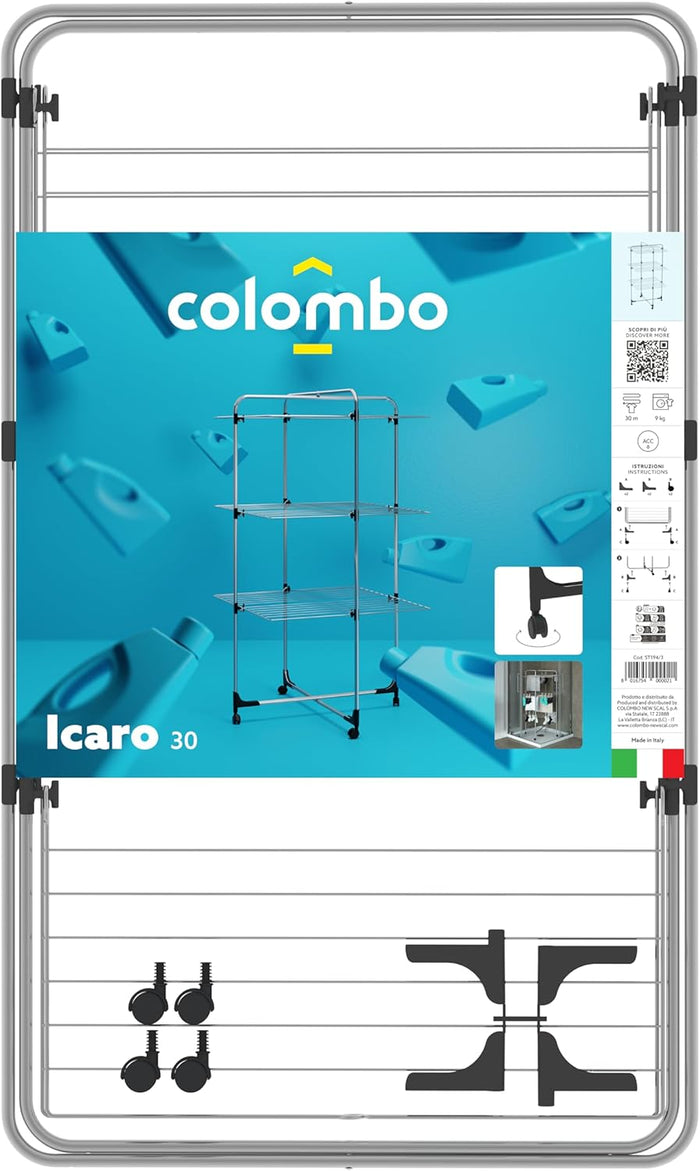 Stendibiancheria Stendino a torre, lunghezza stenditura 30 metri mod.ICARO COLOMBO