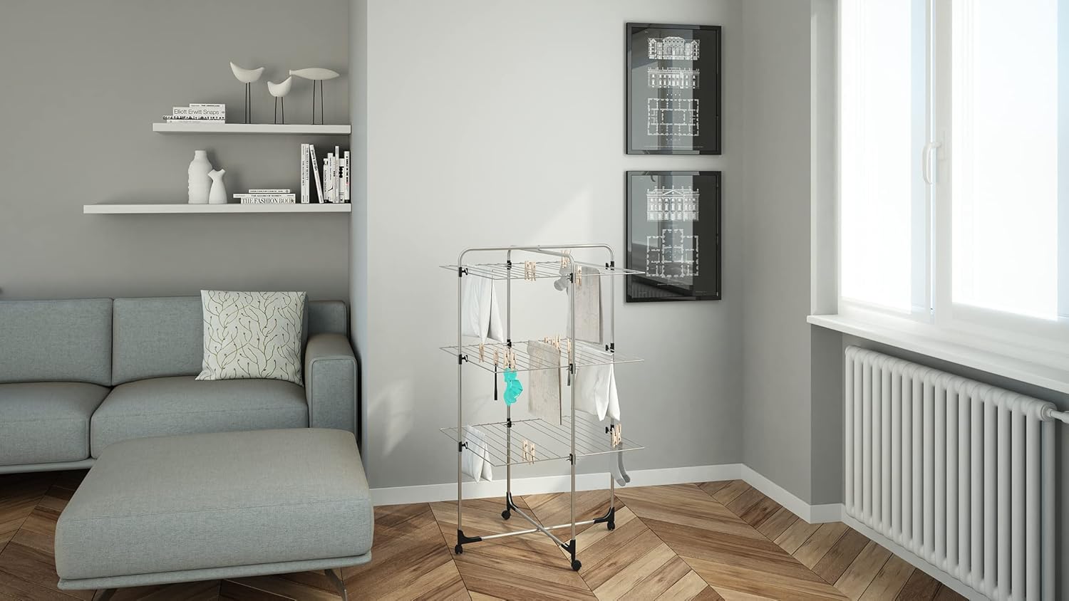 Stendibiancheria Stendino a torre, lunghezza stenditura 30 metri mod.ICARO COLOMBO